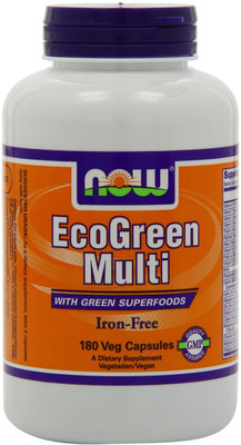 Now Foods EcoGreen Multi Iron-Free - 180 Veg Capsules(180 No)