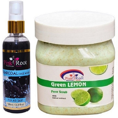 Pink Root Charcoal Face Wash 100ml WITH Green Lemon Scrub 500ml(Set of 2)
Pink Root Charcoal Face Wash 100ml WITH Green Lemon Scrub 500ml(Set of 2)