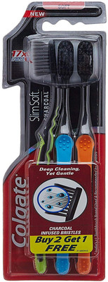 Colgate Slim Soft Charcoal Toothbrush Ultra Soft Toothbrush