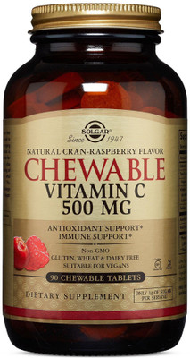 Solgar Chewable Vitamin C 500 mg Natural Cran-Raspberry Flavor 90 Chewable Tablets(90 No)
Solgar Chewable Vitamin C 500 mg Natural Cran-Raspberry Flavor 90 Chewable Tablets(90 No)