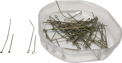 Aumni Crafts Jewellery Making Metal Iron Head Pins And Eye Pin Combo Mixed Size 2.4~2.6 CM + 5 CM Antique Bronze Color (100 grams, 700 total pieces approx)
Aumni Crafts Jewellery Making Metal Iron Head Pins And Eye Pin Combo Mixed Size 2.4~2.6 CM + 5 CM Antique Bronze Color (100 grams, 700 total pieces approx)