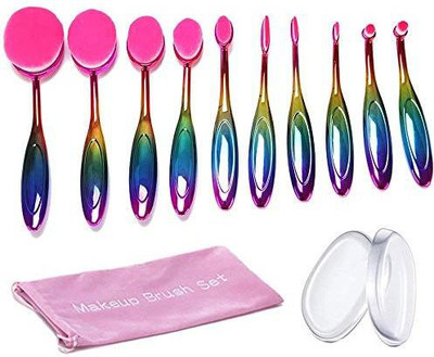 Beautystar Oval Makeup Brush Set Beauty Star 10Pcs Rainbow Toothbrush Brushes Soft Fiber Kit For Foundation Contour Powder Blush Conceler Eyeliner Blending(Pack of 10)
Beautystar Oval Makeup Brush Set Beauty Star 10Pcs Rainbow Toothbrush Brushes Soft Fiber Kit For Foundation Contour Powder Blush Conceler Eyeliner Blending(Pack of 10)