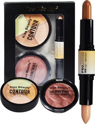 Kiss Beauty Face 3in1 Contour Kit 23001B Concealer(Multicolor)