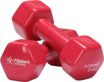 Flipkart SmartBuy Adrenex Pair of 2kg Vinyl coated Dumbbells(4 kg)