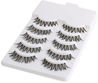 Gracefulvara 5 Pairs Black False Eyelashes Natural Long Eye Lashes(Pack of 1)