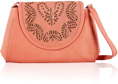 VOAKA Women Evening/Party Beige Canvas Sling Bag
