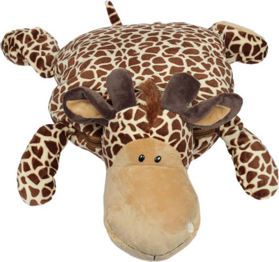 NIYAMAT Giraffe Shaped Pillow /Toy cum Mink Blanket (Brown) - 20 cm(Brown)