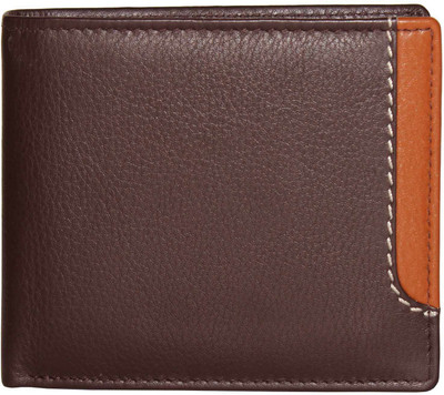 Justrack Men Brown Genuine Leather Wallet(5 Card Slots), Brown;tan