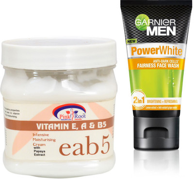 Pink Root VITAMIN E,A,B5 MASSAGE CREAM 500G WITH GARNIER POWER WHITE FACEWASH(Set of 2)
Pink Root VITAMIN E,A,B5 MASSAGE CREAM 500G WITH GARNIER POWER WHITE FACEWASH(Set of 2)