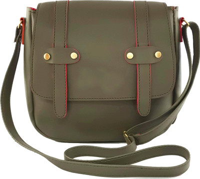 Ferishta Women Casual Green Rexine Sling Bag