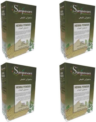 SANJEEVANI NATURAL Henna Powder 100% Herbal for Women & Men Pack of 4(400 g)