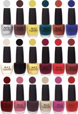AQ Fashion Velvet Matte Nail Polish 18 Pcs Combo Set No. 81126 Multicolor(Pack of 18)
AQ Fashion Velvet Matte Nail Polish 18 Pcs Combo Set No. 81126 Multicolor(Pack of 18)