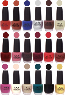 AQ Fashion Velvet Matte Nail Polish 18 Pcs Combo Set No. 81159 Multicolor(Pack of 18)
AQ Fashion Velvet Matte Nail Polish 18 Pcs Combo Set No. 81159 Multicolor(Pack of 18)
