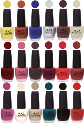 AQ Fashion Velvet Matte Nail Polish 18 Pcs Combo Set No. 81163 Multicolor(Pack of 18)
AQ Fashion Velvet Matte Nail Polish 18 Pcs Combo Set No. 81163 Multicolor(Pack of 18)