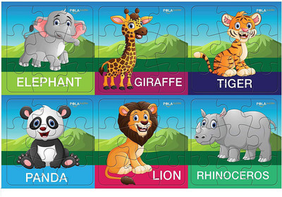 Pola Puzzles Funny Wild Animals Set of 6, 9 Piece Jigsaw Puzzles or Floor Puzzles Size: 11.2 CM X 11.2 CM, Age 3+ Years and Above(54 Pieces)
Pola Puzzles Funny Wild Animals Set of 6, 9 Piece Jigsaw Puzzles or Floor Puzzles Size: 11.2 CM X 11.2 CM, Age 3+ Years and Above(54 Pieces)