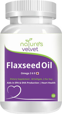 Natures Velvet Lifecare Flax Seed Oil 1000mg, Omega 3-6-9, 60 Liquid Capsules - Pack of 1(60 No)
Natures Velvet Lifecare Flax Seed Oil 1000mg, Omega 3-6-9, 60 Liquid Capsules - Pack of 1(60 No)