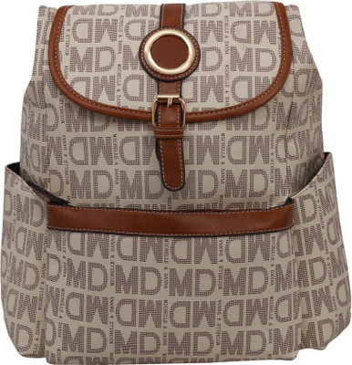 Quickk 8DKD187 8 Backpack(White, Brown)