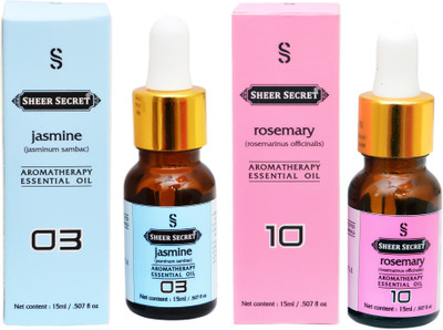 SHEER SECRET 2 AROMATHERAPY JASMINE ESSENTIAL OIL 15ML AND ROSEMARY ESSENTIAL OIL 15ML(30 ml)
SHEER SECRET 2 AROMATHERAPY JASMINE ESSENTIAL OIL 15ML AND ROSEMARY ESSENTIAL OIL 15ML(30 ml)