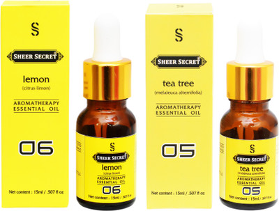 SHEER SECRET 2 AROMATHERAPY LEMON ESSENTIAL OIL 15ML AND TEA TREE ESSENTIAL OIL 15ML(30 ml)
SHEER SECRET 2 AROMATHERAPY LEMON ESSENTIAL OIL 15ML AND TEA TREE ESSENTIAL OIL 15ML(30 ml)