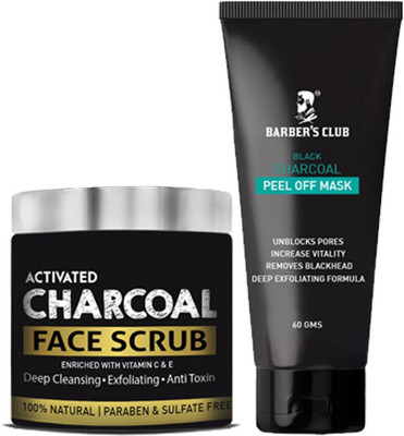 Barber's Club Charcoal Face Scrub 130g +Charcoal Peel off Mask 60 g(Set of 2)
Barber's Club Charcoal Face Scrub 130g +Charcoal Peel off Mask 60 g(Set of 2)