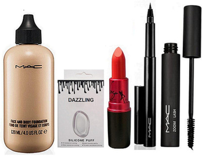 Dazzling Silicon Puff & Face And Body Foundation & Lady Gaga Lipstick & Pen Eyeliner & Zoom Lash Mascara(Set of 5)
Dazzling Silicon Puff & Face And Body Foundation & Lady Gaga Lipstick & Pen Eyeliner & Zoom Lash Mascara(Set of 5)