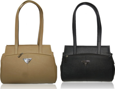 AZED Collections Shoulder Bag(Khaki, Black), Black;khaki