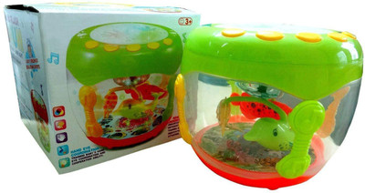 Fun Villa Battery Operated Flash Drum with Rotating Lamp Light & Musical Instrument Sounds(Multicolor)