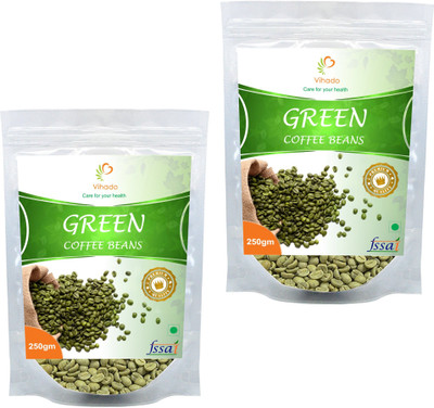 Vihado Premium Organic Green Coffee Beans / 100% Natural & Pure / 2 Pack of 250g (Total 500g) Instant Coffee 500 g(Pack of 2, Green Coffee Flavoured)
Vihado Premium Organic Green Coffee Beans / 100% Natural & Pure / 2 Pack of 250g (Total 500g) Instant Coffee 500 g(Pack of 2, Green Coffee Flavoured)