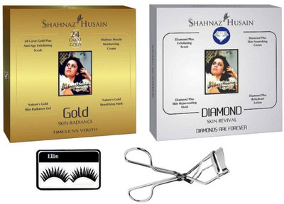 ellie Eyelashes With Eyelashes Curler and Shahnaz Hussain Gold And Diamond Facial Kit(Set of 4)
ellie Eyelashes With Eyelashes Curler and Shahnaz Hussain Gold And Diamond Facial Kit(Set of 4)