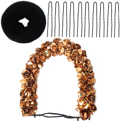Rapidsflow® Artificial Flower Gajra For Hair / 10 Juda Pin And Hair donut Hair Pin, Hair Band, Rubber Band(Gold)
Rapidsflow® Artificial Flower Gajra For Hair / 10 Juda Pin And Hair donut Hair Pin, Hair Band, Rubber Band(Gold)