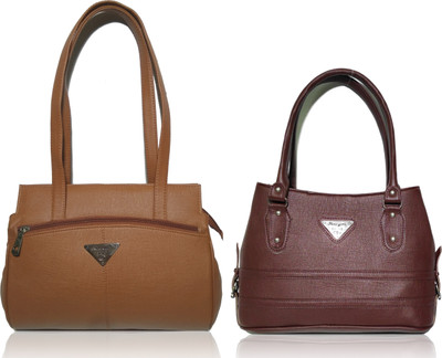AZED Collections Shoulder Bag(Tan, Brown), Brown;tan