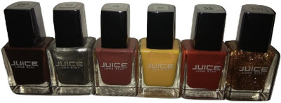 JUICE 285 / 63 / 42 / 67 / 58 / S 21 Mood Maroon, Silver, Light Pink, True Yellow, The Red, Glittery Golden(Pack of 6)
JUICE 285 / 63 / 42 / 67 / 58 / S 21 Mood Maroon, Silver, Light Pink, True Yellow, The Red, Glittery Golden(Pack of 6)