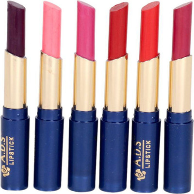 ADS Waterproof matte lipstick set of 6 multicolor(multicolor)