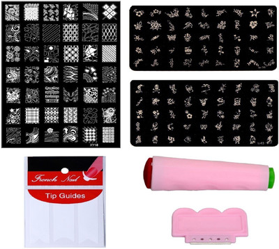 Royalkart Nail Art Combo Kit With 2pcs Small Stamping Image Plates (TO-03,09), 1pc Large Stamping Image Plate(XY18) & French Manicure Finger Tip Guide(multicolour)
Royalkart Nail Art Combo Kit With 2pcs Small Stamping Image Plates (TO-03,09), 1pc Large Stamping Image Plate(XY18) & French Manicure Finger Tip Guide(multicolour)