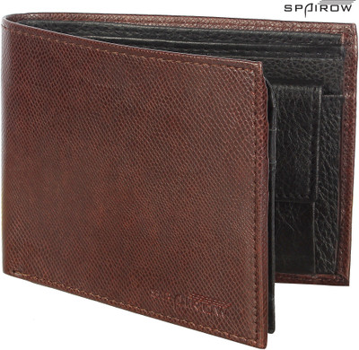 Spairow Men Casual Brown Genuine Leather Wallet(6 Card Slots)