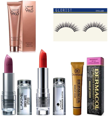 glorist Eyelashes & Dermacol ,9 t0 5 Foundation with long lasting matte lipstick 2,(Set of 5)
glorist Eyelashes & Dermacol ,9 t0 5 Foundation with long lasting matte lipstick 2,(Set of 5)