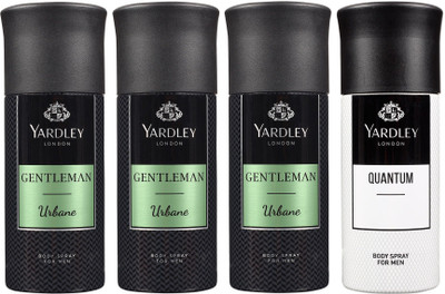 Yardley London Three URBANE & One QUANTUM Body Spray - For Men(600 ml, Pack of 4)