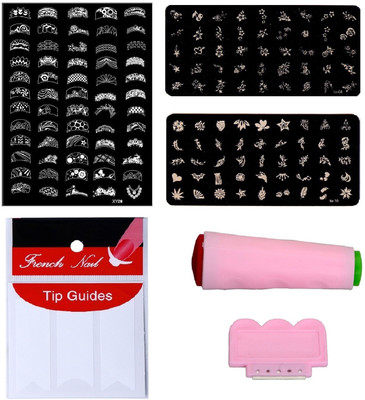Royalkart Nail Art Combo Kit With 2pcs Small Stamping Image Plates (To-08,16), 1pc Large Stamping Image Plate(xy20) & French Manicure Finger Tip Guide(multicolour)
Royalkart Nail Art Combo Kit With 2pcs Small Stamping Image Plates (To-08,16), 1pc Large Stamping Image Plate(xy20) & French Manicure Finger Tip Guide(multicolour)