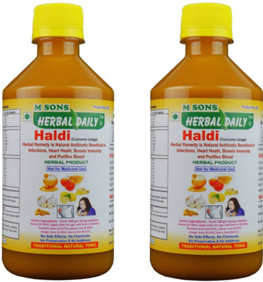 M SONS Herbal daily Haldi Pack1 - Relieves Arthritis & Prevents Liver Disease, reduce weight 400mlÃ2(800 ml)
M SONS Herbal daily Haldi Pack1 - Relieves Arthritis & Prevents Liver Disease, reduce weight 400mlÃ2(800 ml)