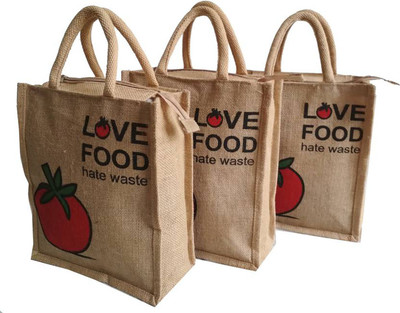 Arjun RO Premium Natural Jute Burlap Multipurpose Grocery Zip and Printed Jute Bag/Love FOOD Lunch Bag with Cotton Webbed Handles Yoga Jute Bag Lunch for Women and Men, Size:- 14X12X5 inch (Pack of 3) Multipurpose Bag(Beige, 3 L)
Arjun RO Premium Natural Jute Burlap Multipurpose Grocery Zip and Printed Jute Bag/Love FOOD Lunch Bag with Cotton Webbed Handles Yoga Jute Bag Lunch for Women and Men, Size:- 14X12X5 inch (Pack of 3) Multipurpose Bag(Beige, 3 L)