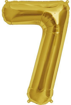 GrandShop Solid Seven Number Foil Toy Balloon(Gold, Pack of 1)