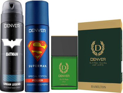Denver Batman Urban Legend Deo 150 Ml + Hamilton Perfume Eau de Parfum - 60 ml (For Men) + Superman Power Deo 150 Ml(Set of 3)
Denver Batman Urban Legend Deo 150 Ml + Hamilton Perfume Eau de Parfum - 60 ml (For Men) + Superman Power Deo 150 Ml(Set of 3)