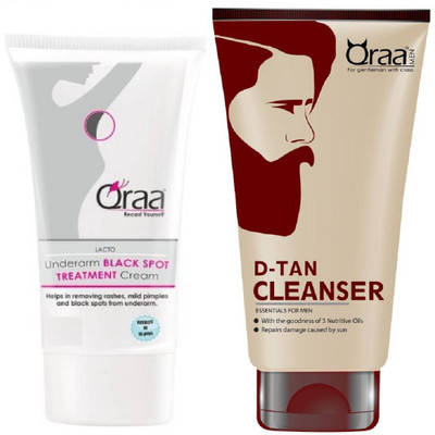 Qraa Lacto Underarm Black spot Treatment cream 50gm + De Tan Cleanser 100gm(Set of 2)
Qraa Lacto Underarm Black spot Treatment cream 50gm + De Tan Cleanser 100gm(Set of 2)