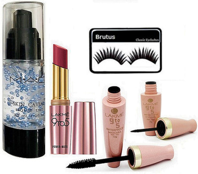 BRUTUS Eyelashes, Skin primer, 9to5 Waterproof Eyeliner & Mascara, Primer+Matte Lipstick(Set of 5)
BRUTUS Eyelashes, Skin primer, 9to5 Waterproof Eyeliner & Mascara, Primer+Matte Lipstick(Set of 5)