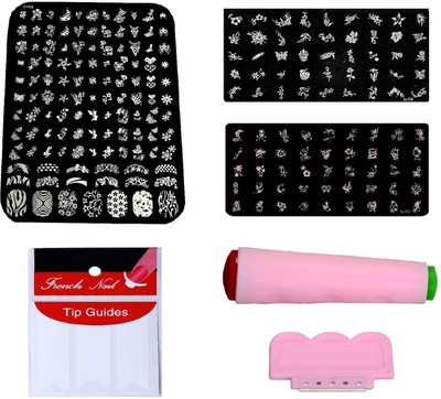 Royalkart Nail Art Combo Kit With 2pcs Small Stamping Image Plates (TO-03,09), 1pc Large Stamping Image Plate(XY02) & French Manicure Finger Tip Guide(Multicolour)
Royalkart Nail Art Combo Kit With 2pcs Small Stamping Image Plates (TO-03,09), 1pc Large Stamping Image Plate(XY02) & French Manicure Finger Tip Guide(Multicolour)