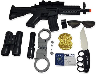 jojoss Play Police Toy Gun Set With Plastic Briefcase with Handcuffs for 5+ Kids