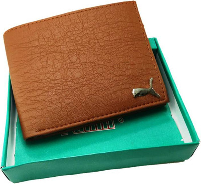 Puma Men Casual Tan Artificial Leather Wallet(3 Card Slots)