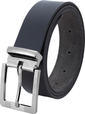 Pontos Men Casual Black Genuine Leather Belt