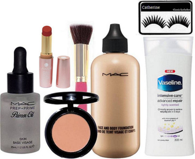 Catherine Eyelashes,Makeup Brush,Mac Face & Body Foundation,Blusher,Prep+Prime Face Primer,Lakme 9 to 5 Matte Primer Lipstick, Vaseline Intensive Care Advanced Repair Body lotion(set of 7)(Set of 7)
Catherine Eyelashes,Makeup Brush,Mac Face & Body Foundation,Blusher,Prep+Prime Face Primer,Lakme 9 to 5 Matte Primer Lipstick, Vaseline Intensive Care Advanced Repair Body lotion(set of 7)(Set of 7)
