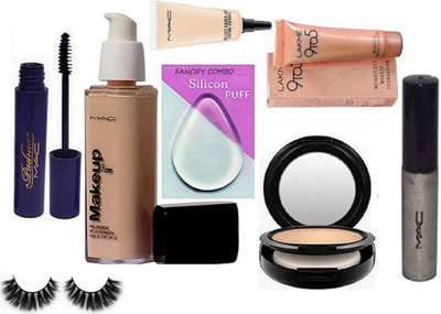 FANCIFY COMBO Silicon Puff & Makeup Pro Longwear Foundation & Mac Compact & LAkme 9 to 5 Mousse & Mac Eyeliner & Mascara & Select Cover-Up & Eyelashes(Set of 8)
FANCIFY COMBO Silicon Puff & Makeup Pro Longwear Foundation & Mac Compact & LAkme 9 to 5 Mousse & Mac Eyeliner & Mascara & Select Cover-Up & Eyelashes(Set of 8)